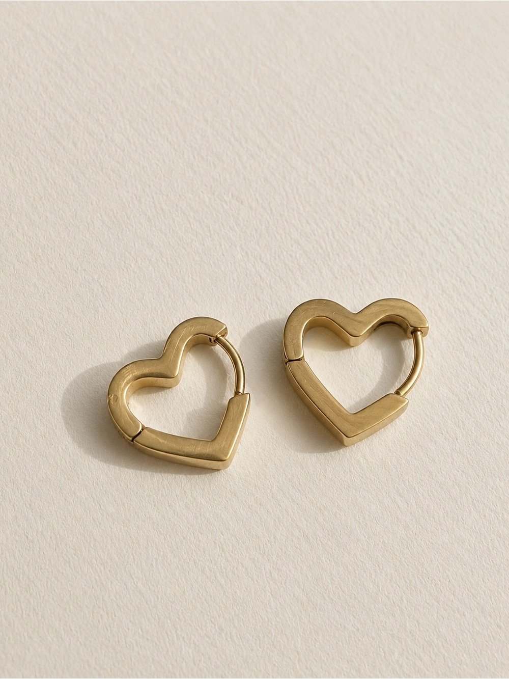 Gold Plated Heart Hoop Earrings - Women's Jewelry